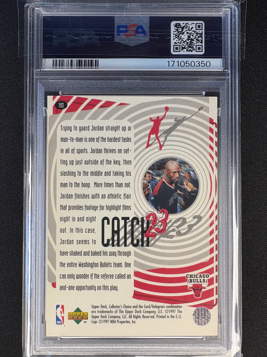 1997 COLLECTORS CHOICE - MICHAEL JORDAN #193 INTL EUROPEAN VARIANT PSA8