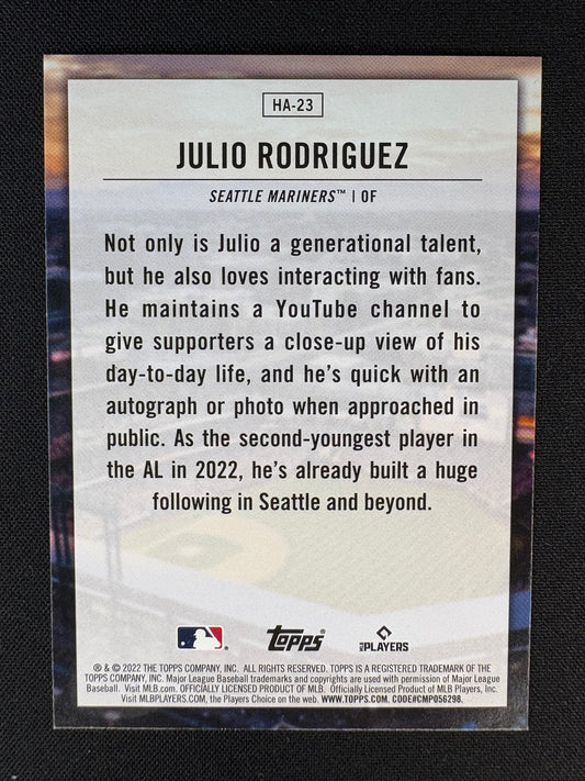 2022 JULIO RODRIGUEZ - HOME FIELD ADVANTAGE - TOPPS #HA-23 - ROOKIE