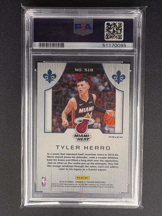 2019 PANINI CHRONICLES TYLER HERRO RED - ROOKIE /149 - #518 - PSA GM MINT 10