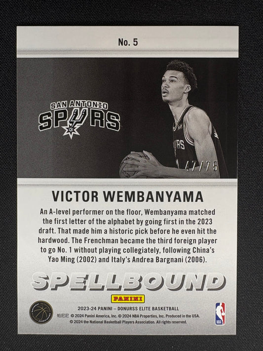 2023-2024 PANINI - VICTOR WEMBANYAMA - #5 - ROOKIE SPELLBOUND A - /75