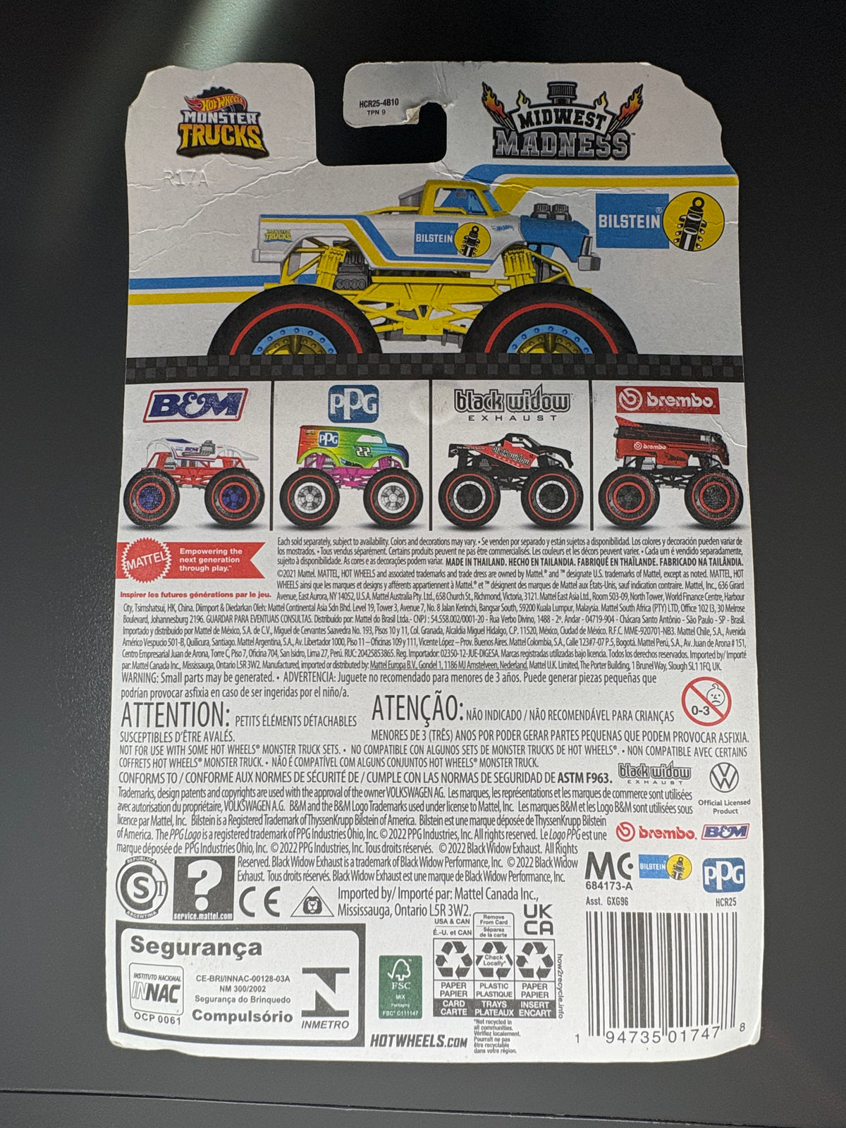 HOT WHEELS MONSTER TRUCK - 1:64 DIECAST - MIDWEST MADNESS