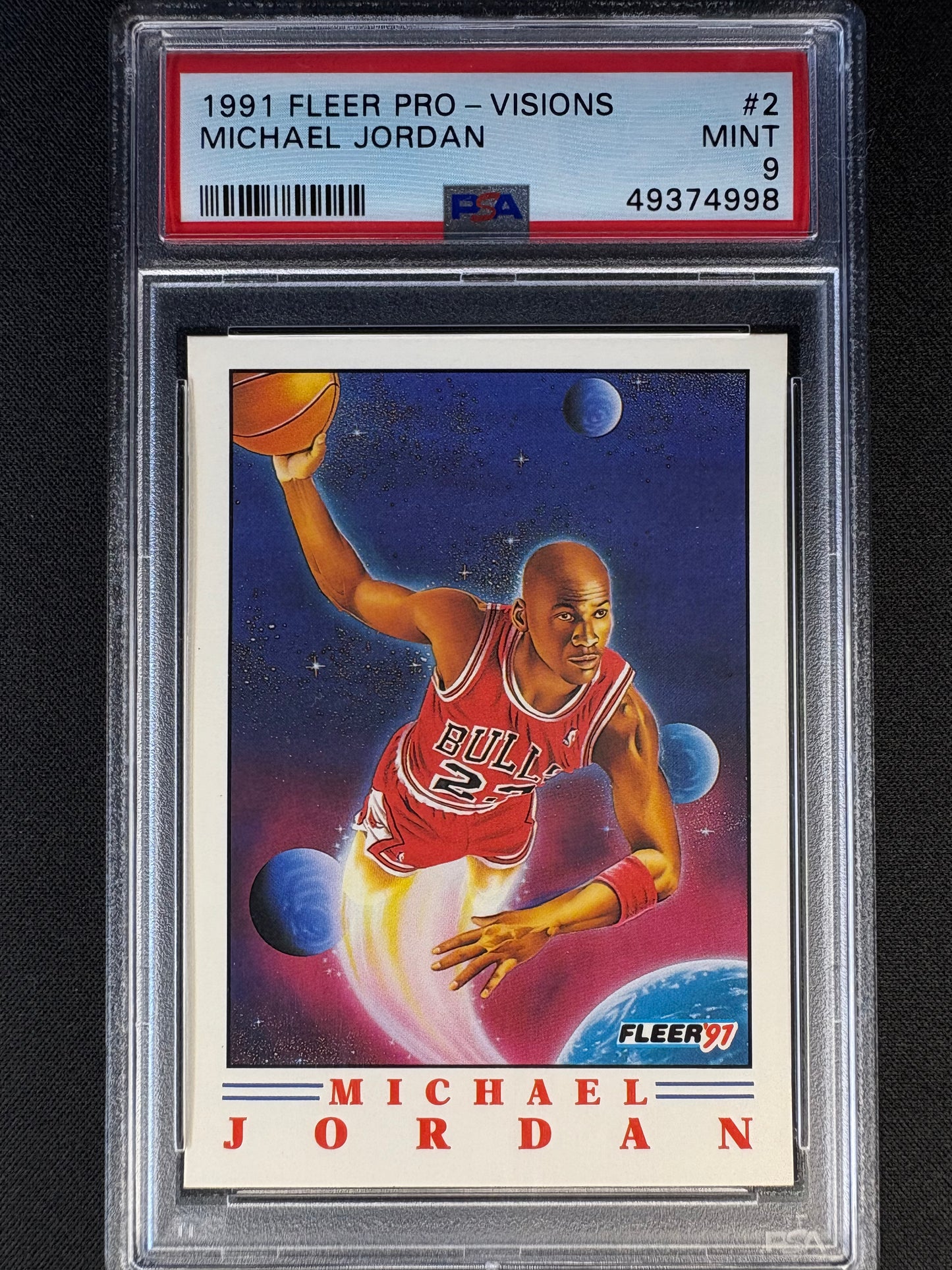 1991 FLEER PRO-VISION MICHAEL JORDAN PSA9