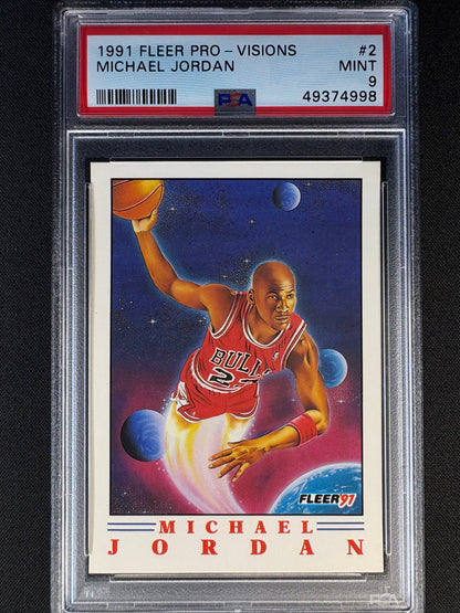 1991 FLEER PRO-VISION MICHAEL JORDAN PSA9