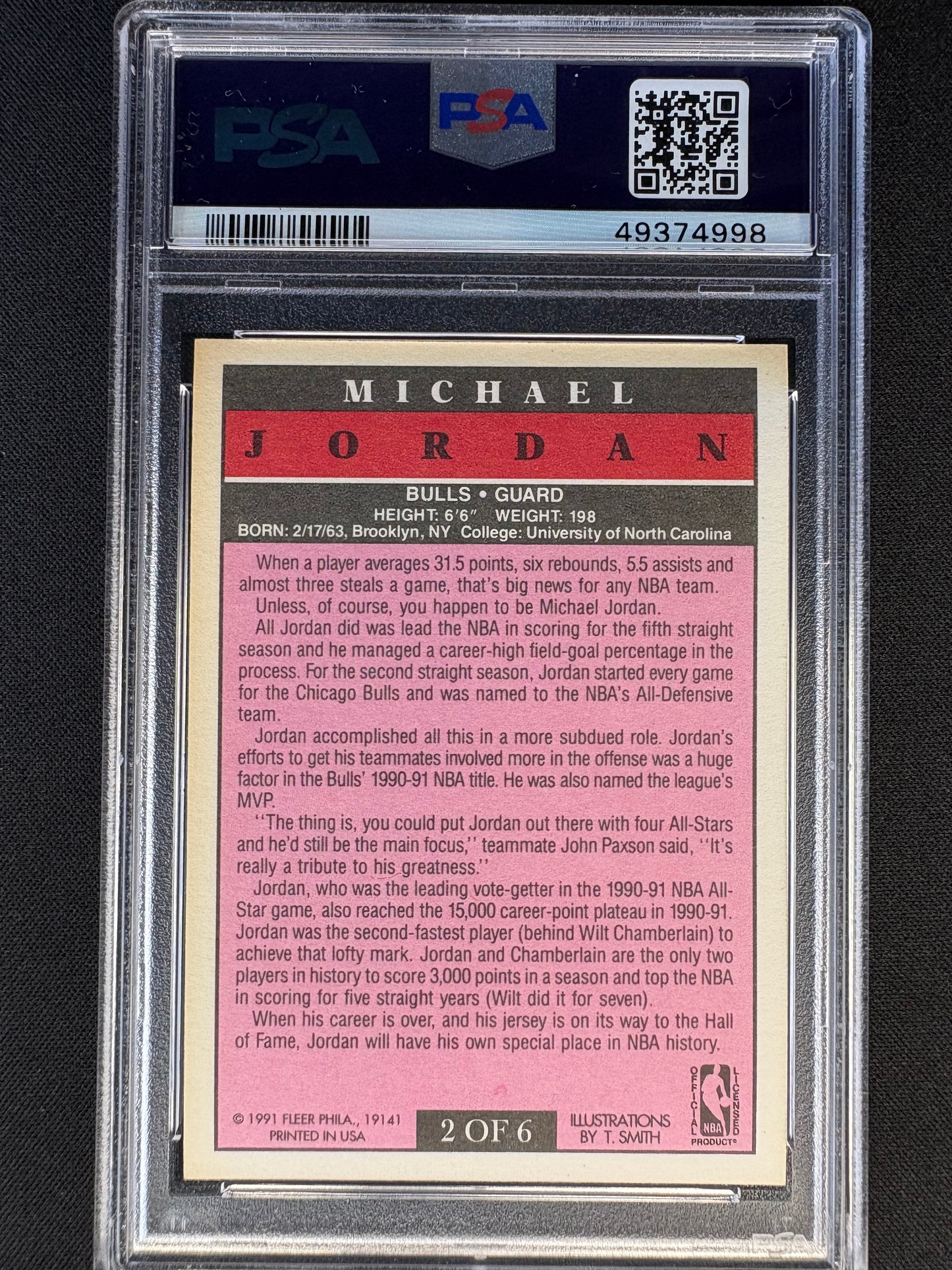 1991 FLEER PRO-VISION MICHAEL JORDAN PSA9