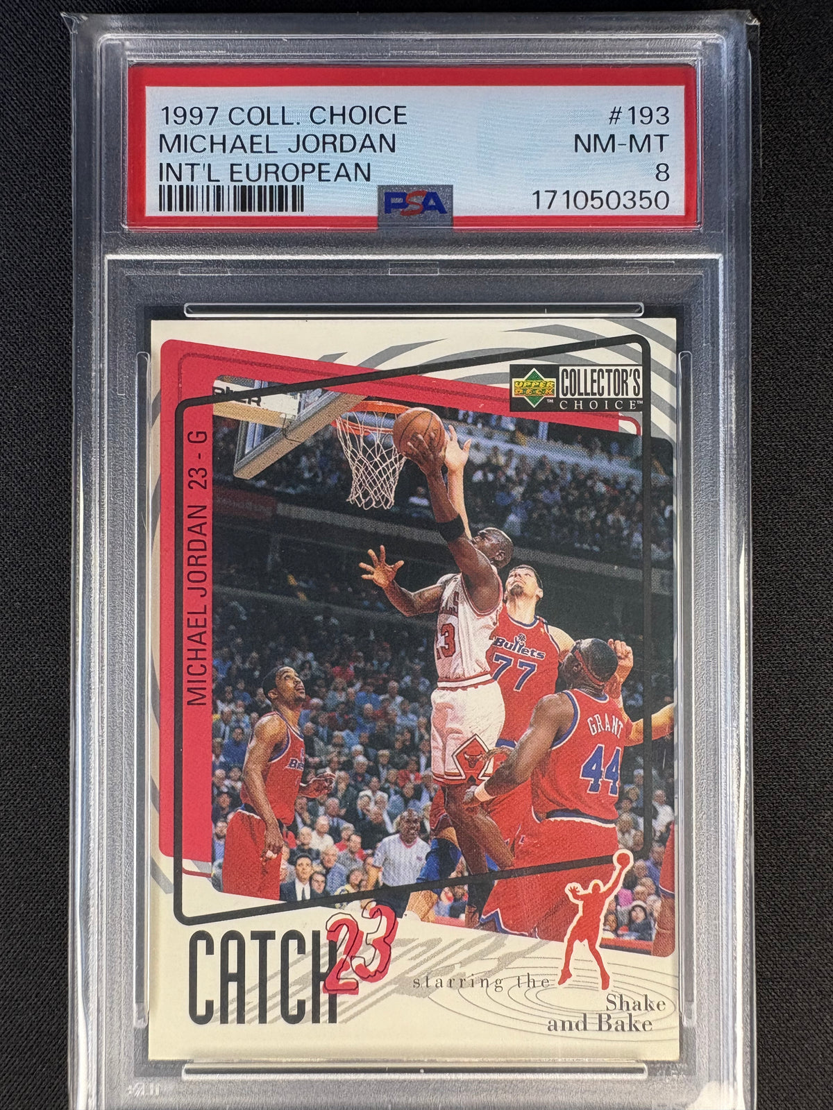 1997 COLLECTORS CHOICE - MICHAEL JORDAN #193 INTL EUROPEAN VARIANT PSA8