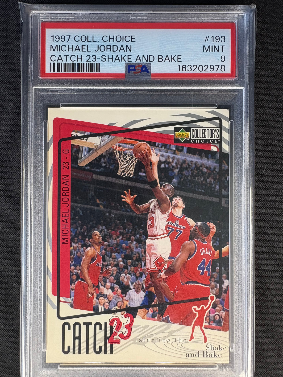 1997 COLLECTORS CHOICE - CATCH 23 - MICHAEL JORDAN #193 MINT PSA9