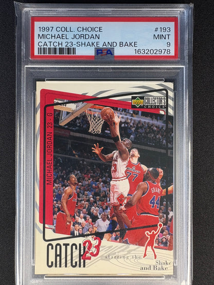 1997 COLLECTORS CHOICE - CATCH 23 - MICHAEL JORDAN #193 MINT PSA9
