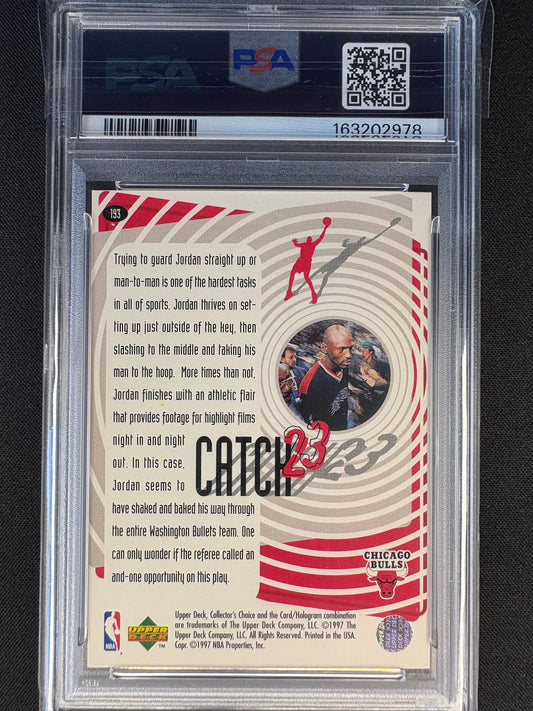 1997 COLLECTORS CHOICE - CATCH 23 - MICHAEL JORDAN #193 MINT PSA9