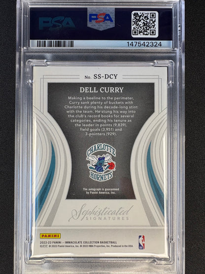 2022 IMMACULATE DELL CURRY AUTO /10 GEM MT PSA 10