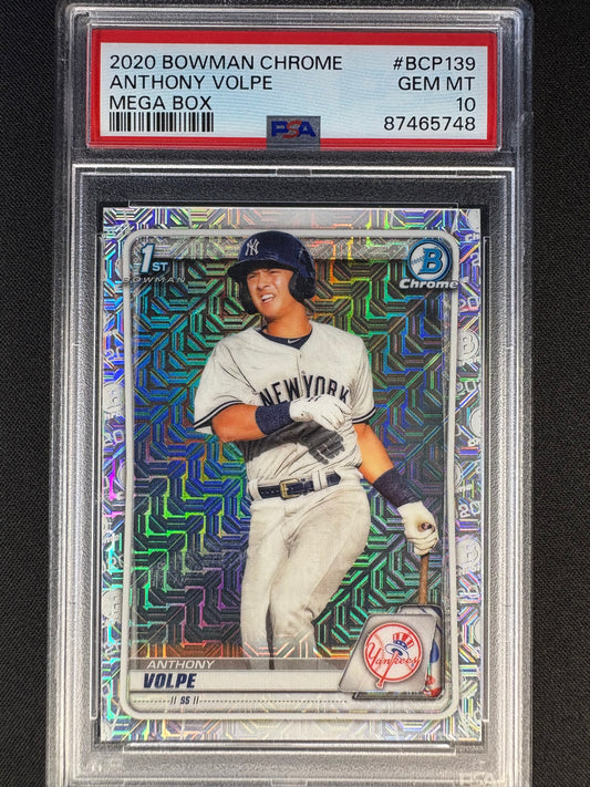2020 BOWMAN CHROME ANTHONY VOLPE 1ST BOWMAN #BCP139 GEM MT 10