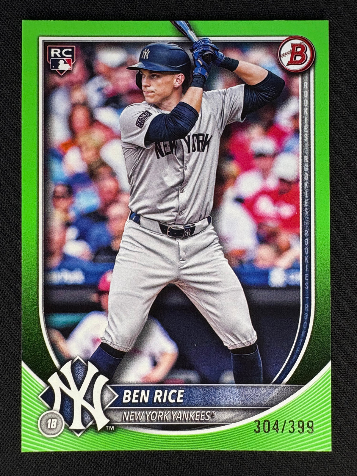 2025 BOWMAN BEN RICE RC /399 #85 GREEN