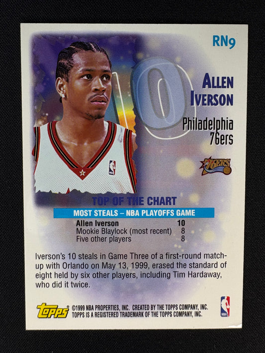 1999 ALLEN IVERSON - TOPPS RECORD NUMBERS - #RN9