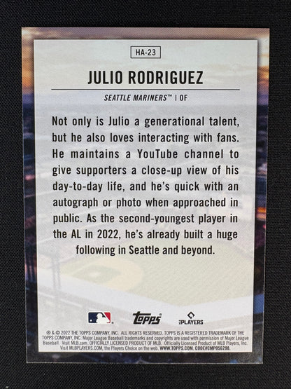 2022 JULIO RODRIGUEZ - HOME FIELD ADVANTAGE - TOPPS #HA-23 - ROOKIE