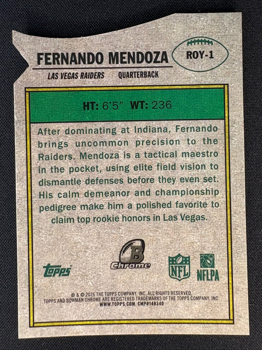 2026 FERNANDO MENDOZA - BOWMAN CHROME - ROOKIE OF THE YEAR FAVORITES #ROY-1