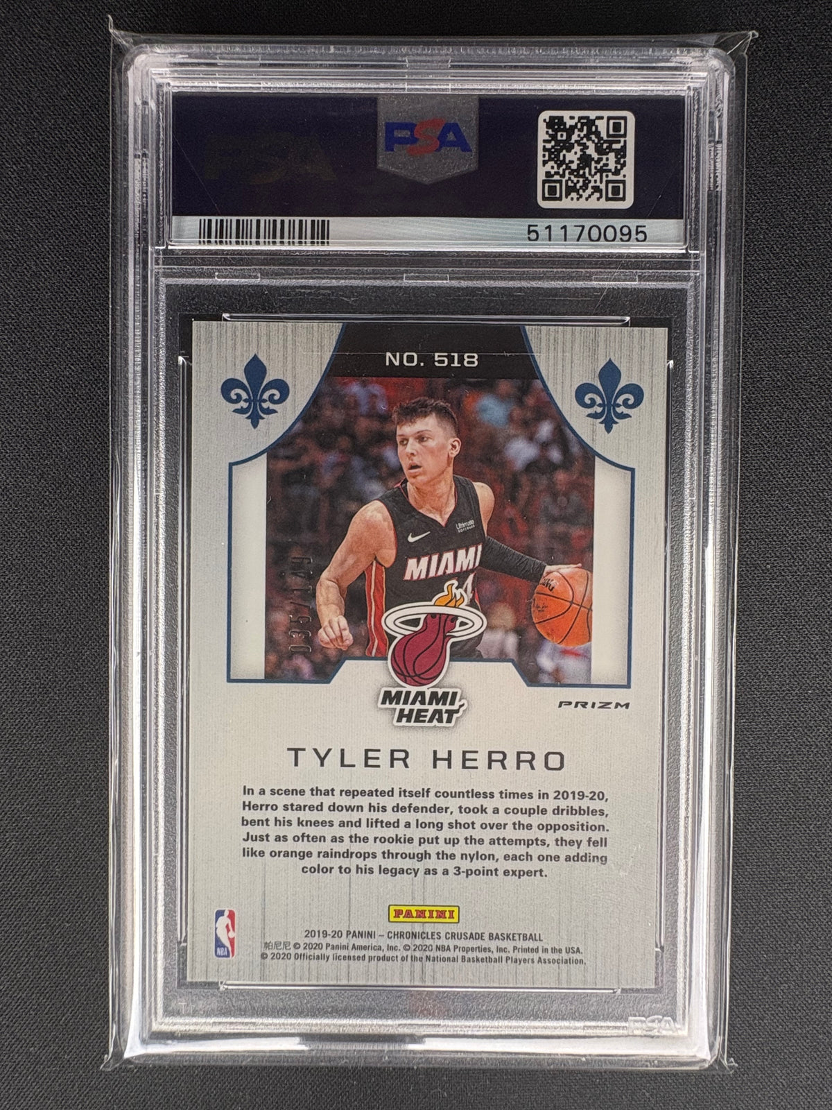 2019 PANINI CHRONICLES TYLER HERRO RED - ROOKIE /149 - #518 - PSA GM MINT 10
