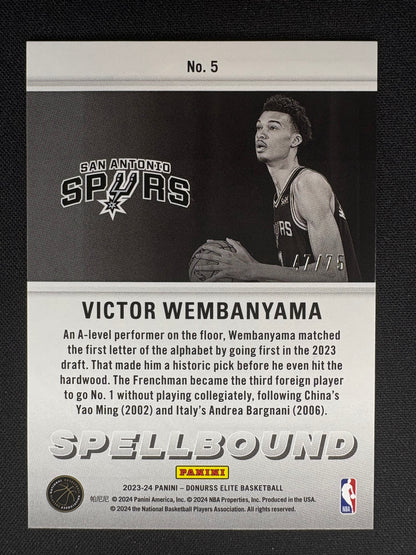 2023-2024 PANINI - VICTOR WEMBANYAMA - #5 - ROOKIE SPELLBOUND A - /75