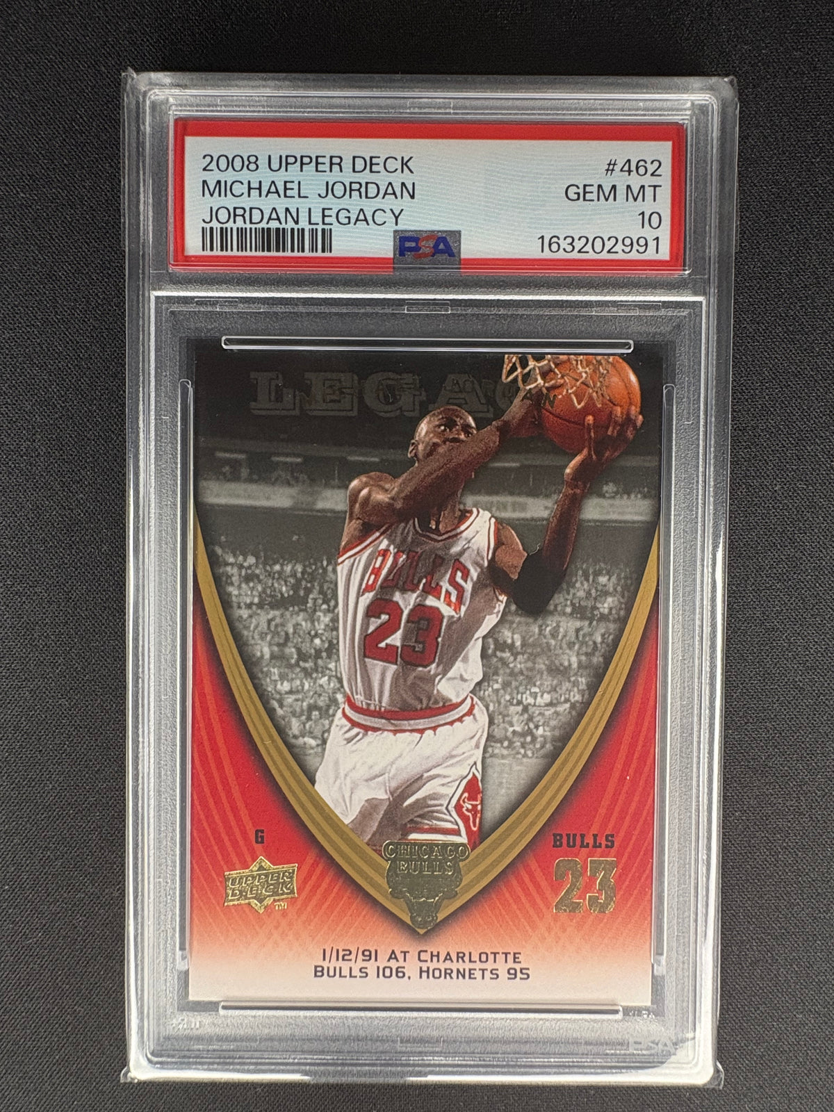 2008 UPPER DECK - MICHAEL JORDAN LEGACY - #462 - PSA GEM MT 10