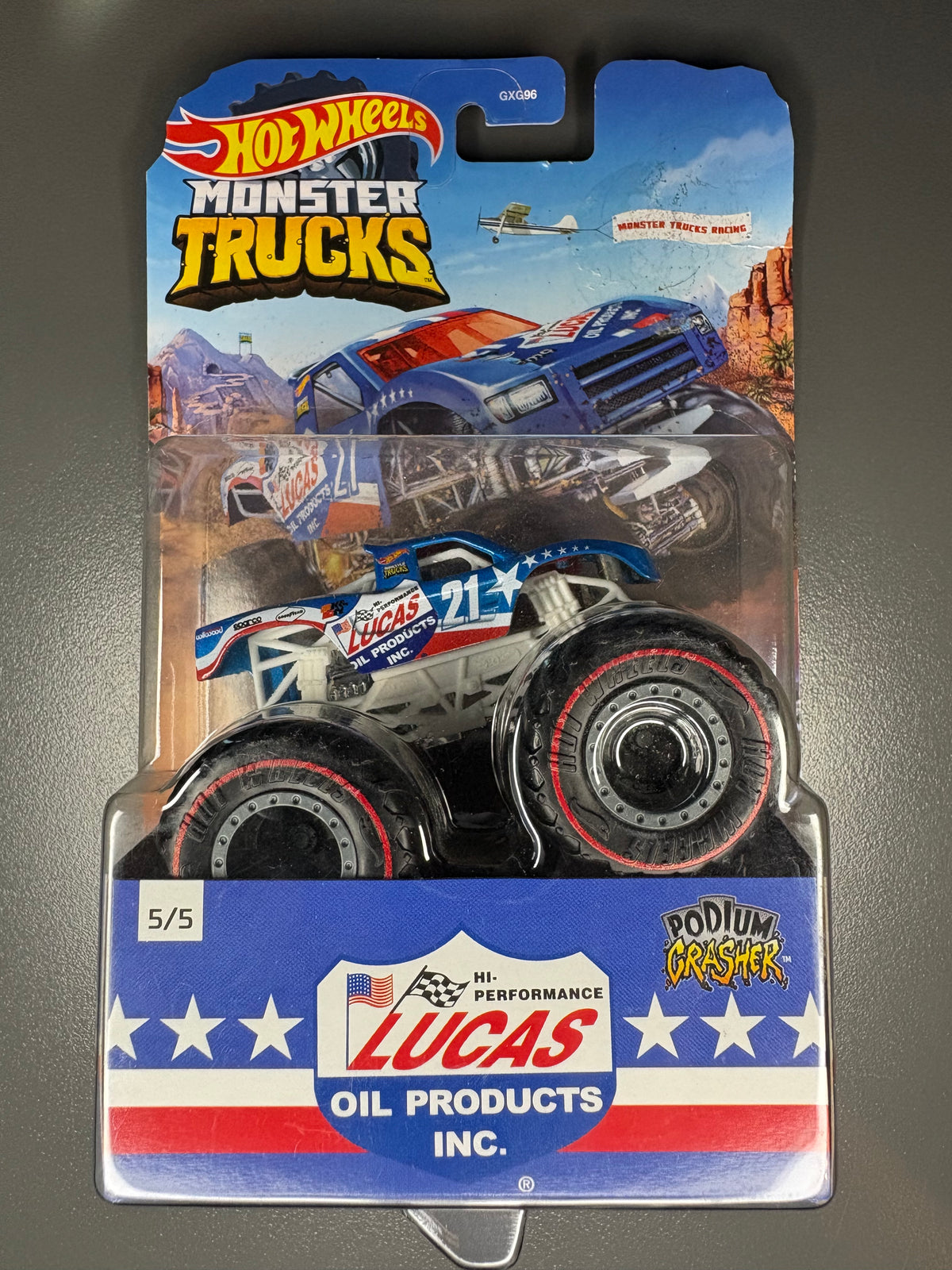 HOT WHEELS MONSTER TRUCK - 1:64 DIECAST - LUCAS OIL PODIUM CRASHER